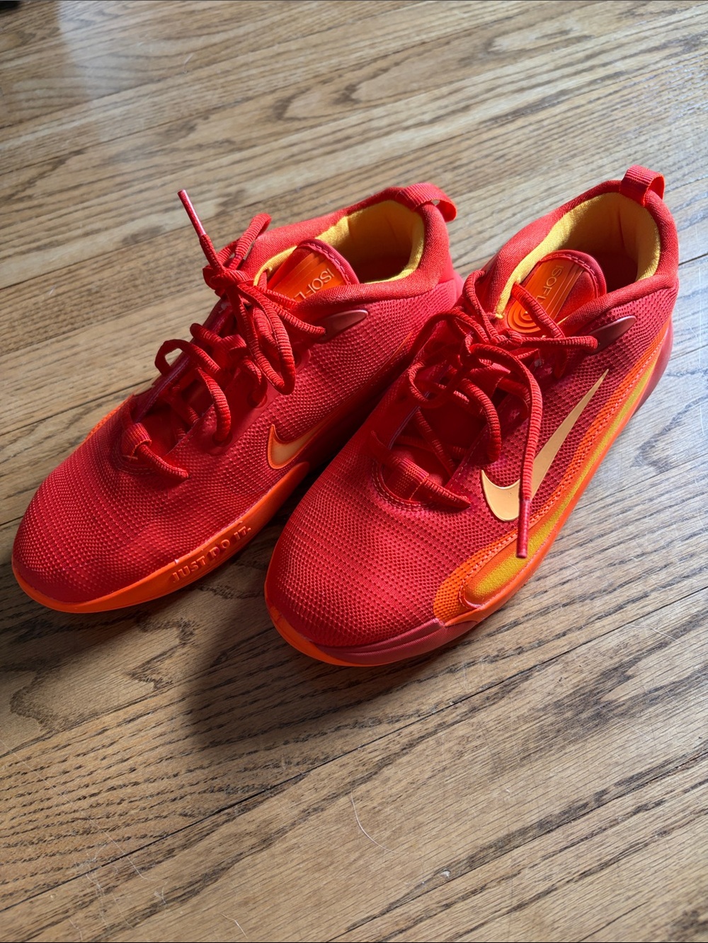 Nike Big Kids 4.5 Orange Mesh Isofly Sneakers